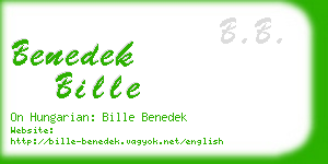 benedek bille business card